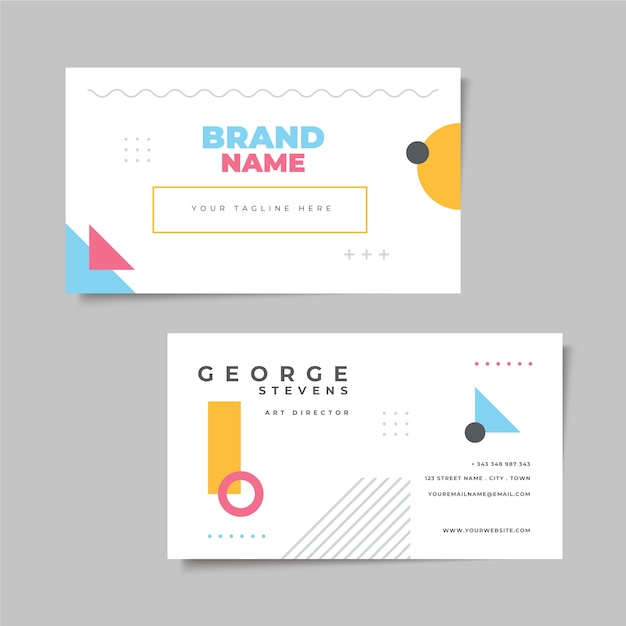 Free vector abstract colorful business card concept