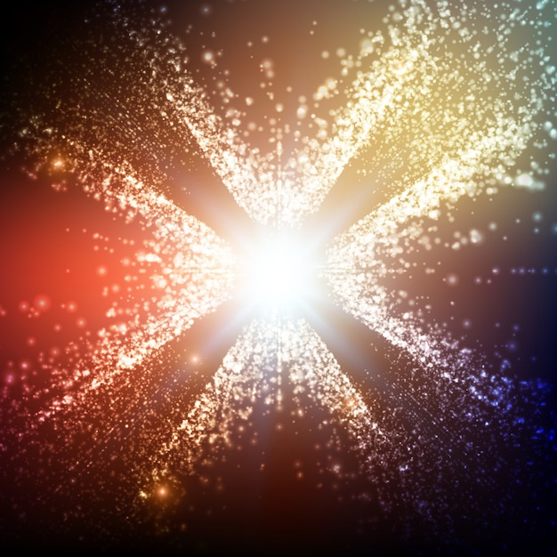 Free vector abstract colorful space background. explosion of glowing particles