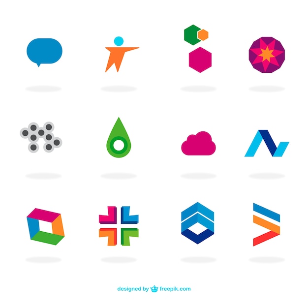 Free Vector abstract flat logos template