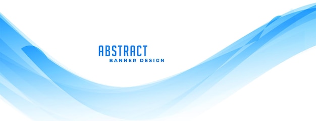 abstract flowing wavy line blue banner design