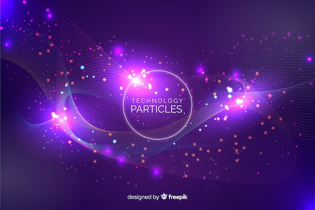 Free vector abstract glowing particles chaotic shapes background