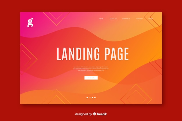 Free vector abstract gradient landing page template