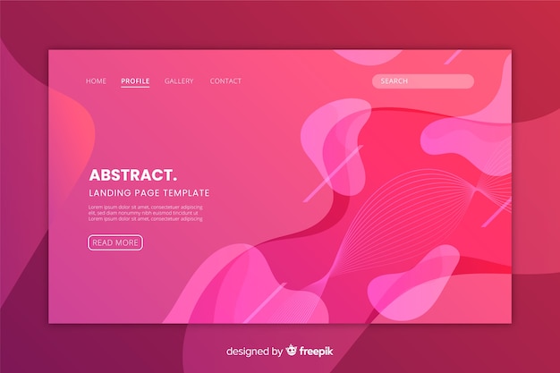 Abstract gradient landing page template