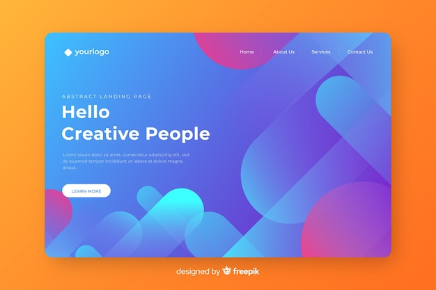 Free vector abstract gradient landing page template