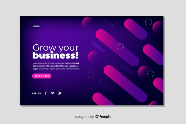 Abstract gradient landing page template