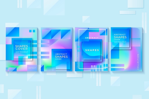 Free Vector abstract gradient shapes cover collection concept