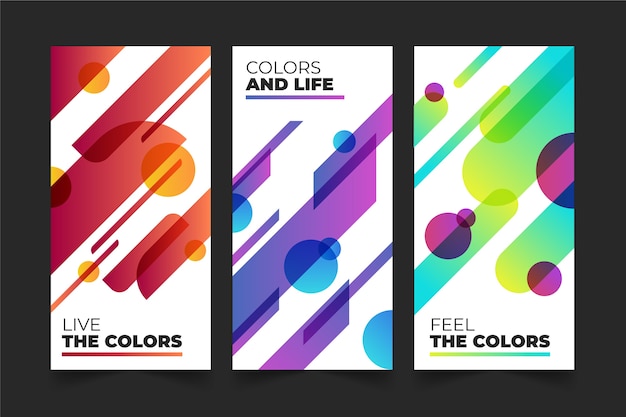 Free Vector abstract gradient shapes cover collection