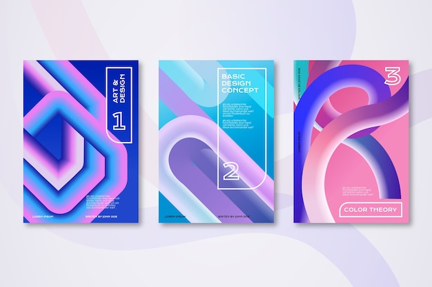 Free Vector abstract gradient shapes covers