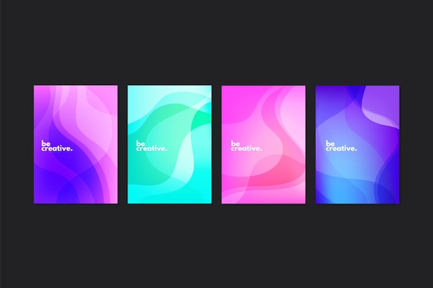 Free Vector abstract gradient shapes covers