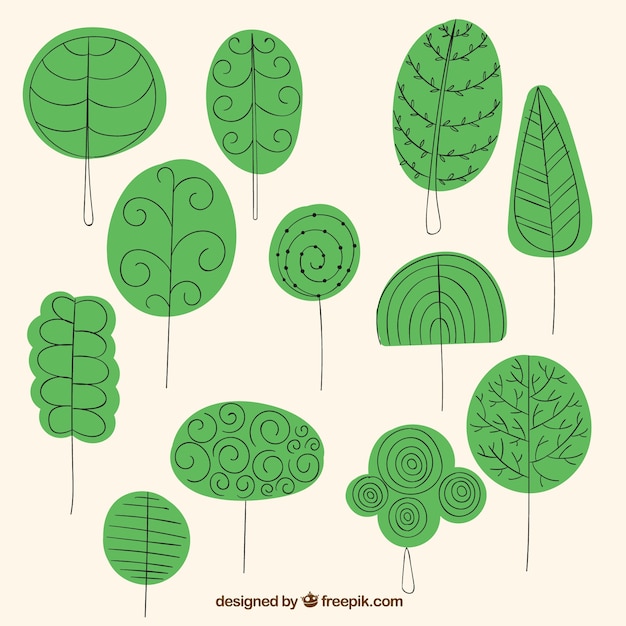 Free Vector abstract green trees