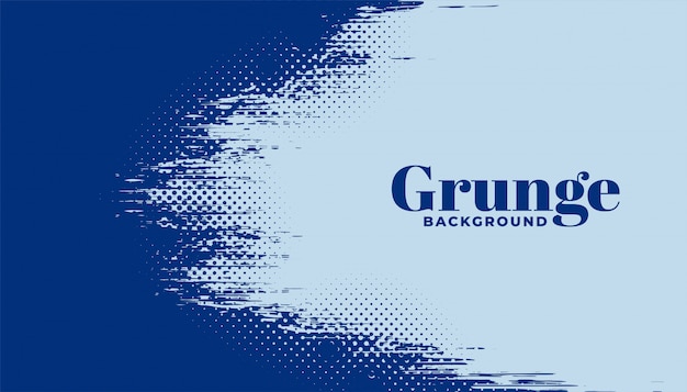 Free Vector abstract halftone grunge background in blue color