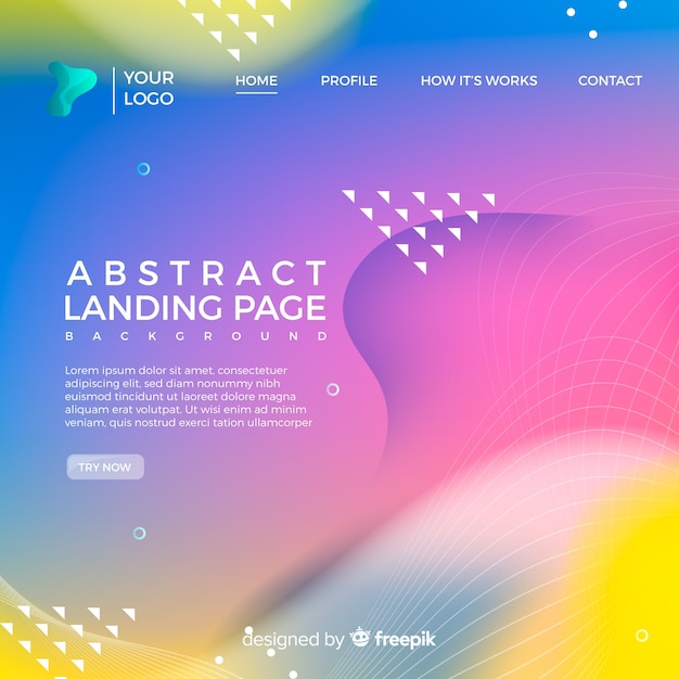 Free Vector abstract landing page background