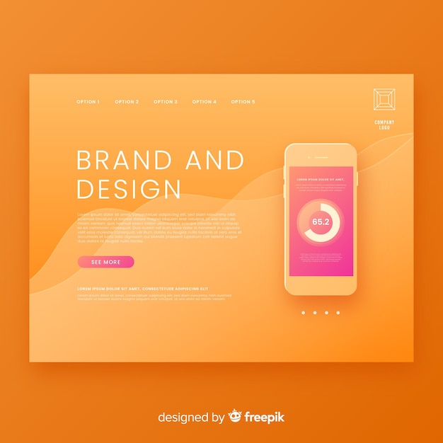 Free vector abstract landing page with technology devices