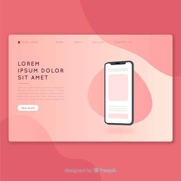 Abstract landing page with technology devices