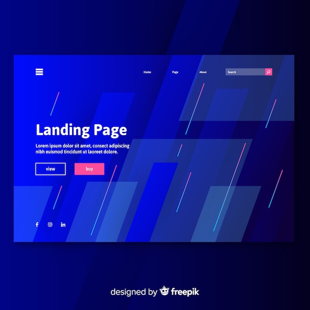 Free Vector abstract landing page