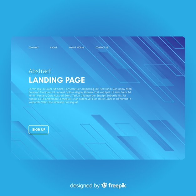 Free Vector abstract landing page