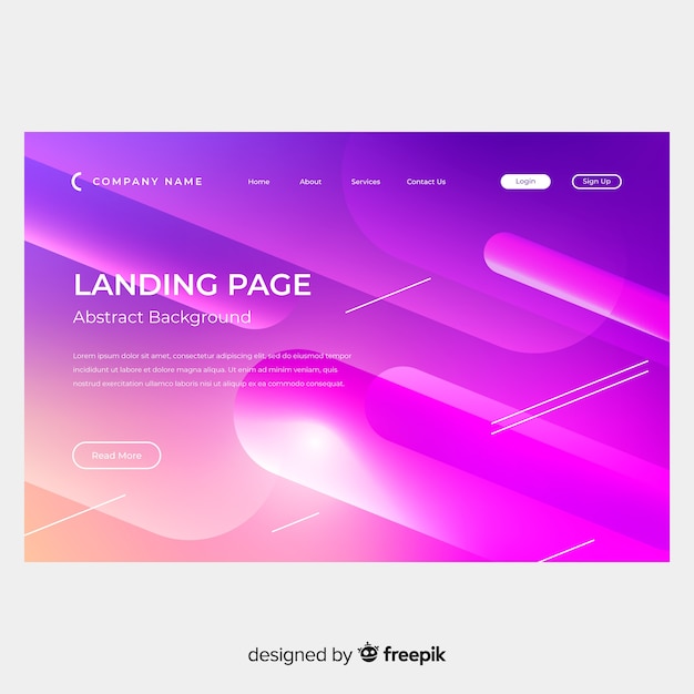 Free Vector abstract landing page