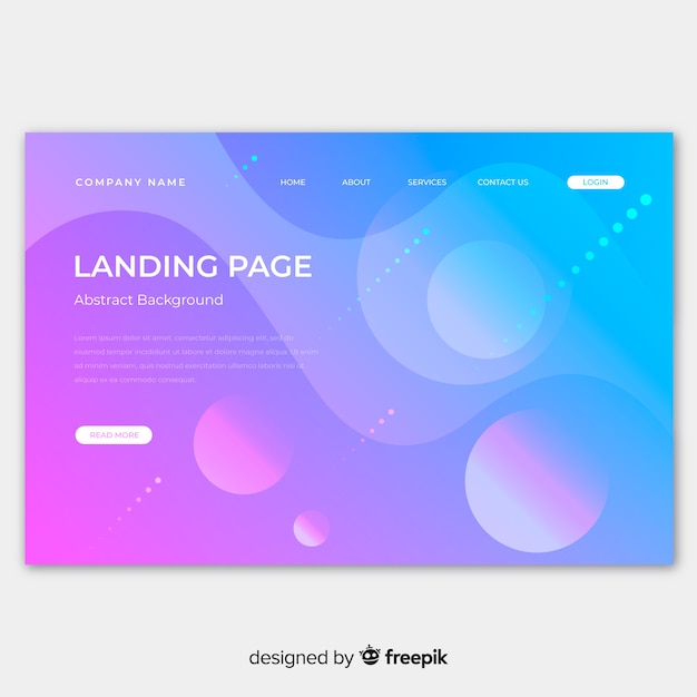 Free Vector abstract landing page