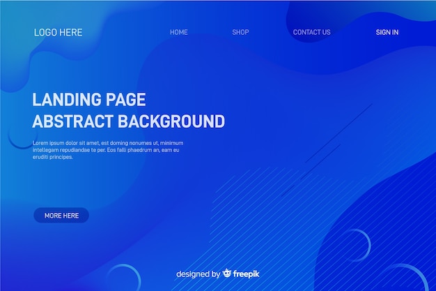 Free Vector abstract landing page