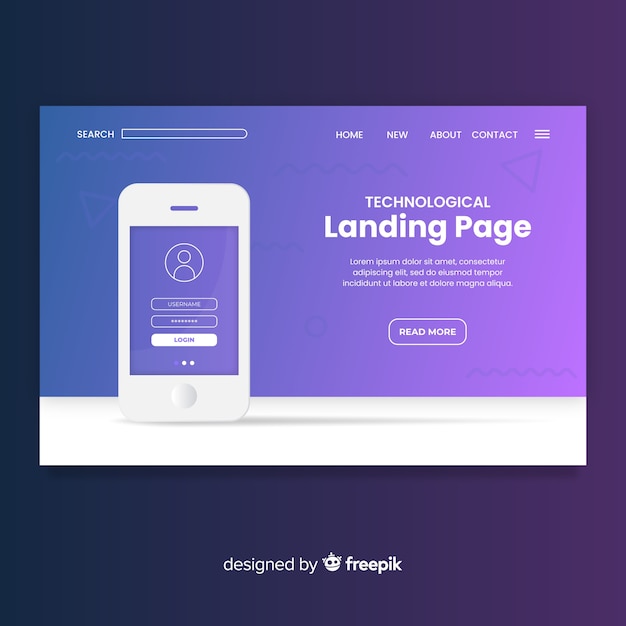 Free vector abstract landing pages with technology devices