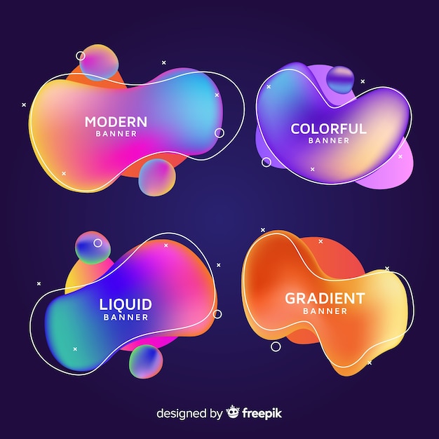 Free Vector abstract liquid shapes banners 