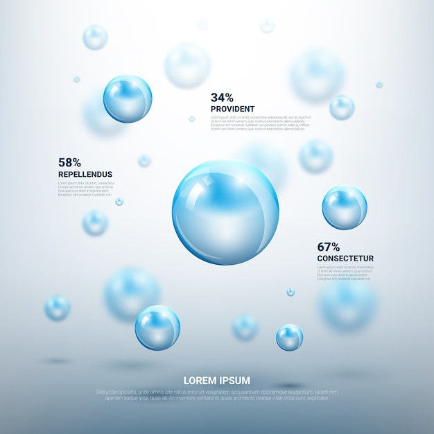 Free Vector abstract molecules vector infographic template. molecular chemistry, atom structure, research scientific