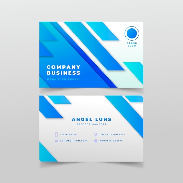 Free Vector abstract monochromatic business card template