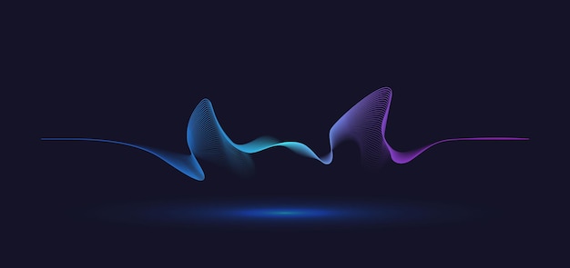 Abstract motion wave line. Gradient line background vector design.