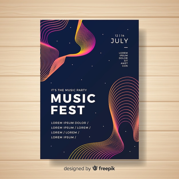 Free Vector abstract music festival poster template