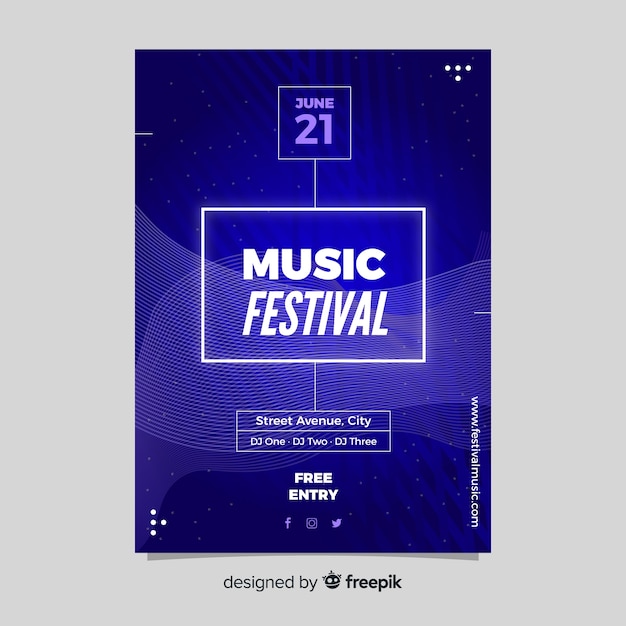 Free Vector abstract music festival poster