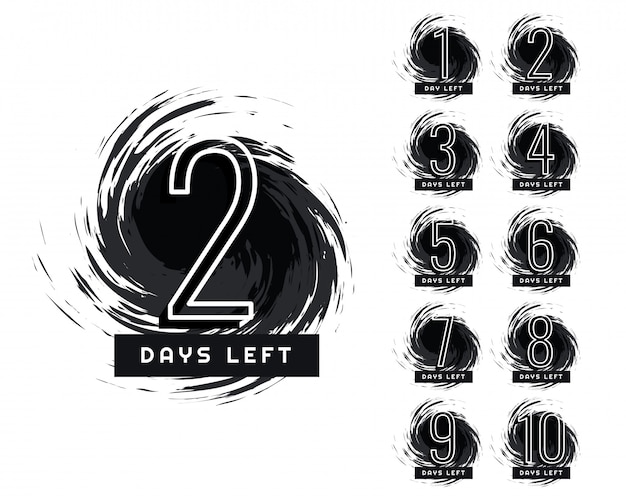 Free Vector abstract number of days left grunge label