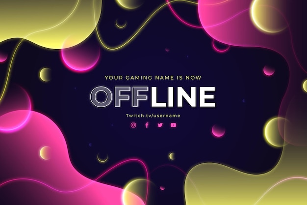 Free Vector abstract offline twitch banner template