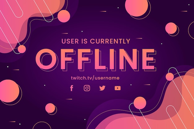 Free Vector abstract offline twitch banner