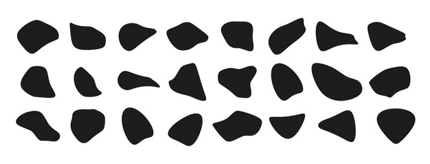 Abstract organic shapes Organic black random shaped blobs Simple liquid amorphous splodge vector collection