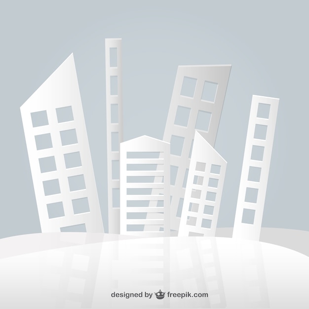 Free vector abstract paper buildings design