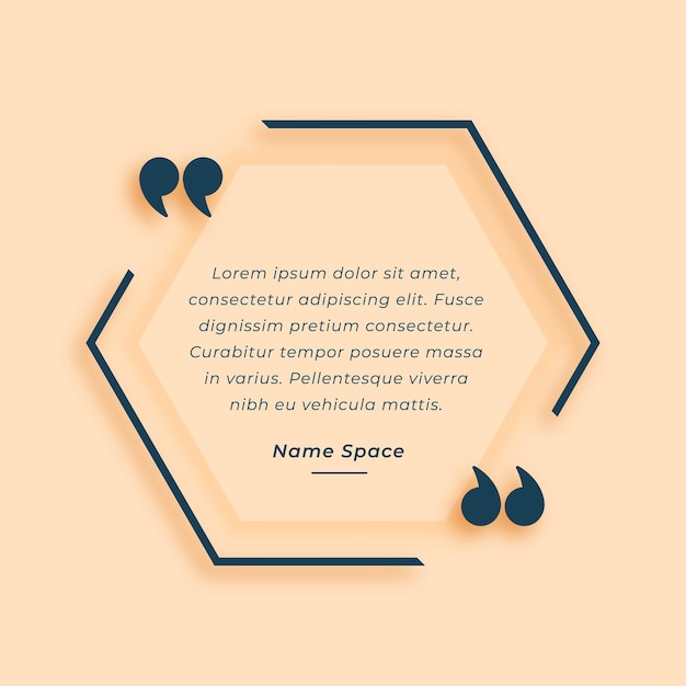 Abstract quote frame templates for remark or content text