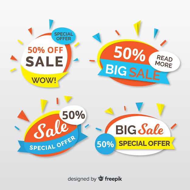 Free vector abstract sale banner collection