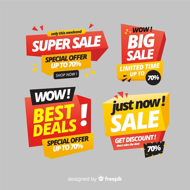 Free vector abstract sales banners template collection