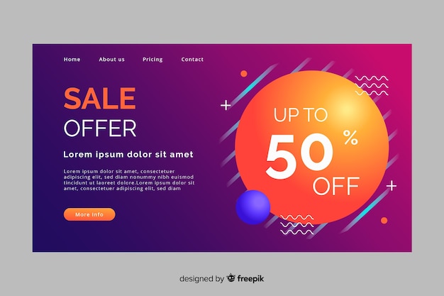 Abstract sales landing page