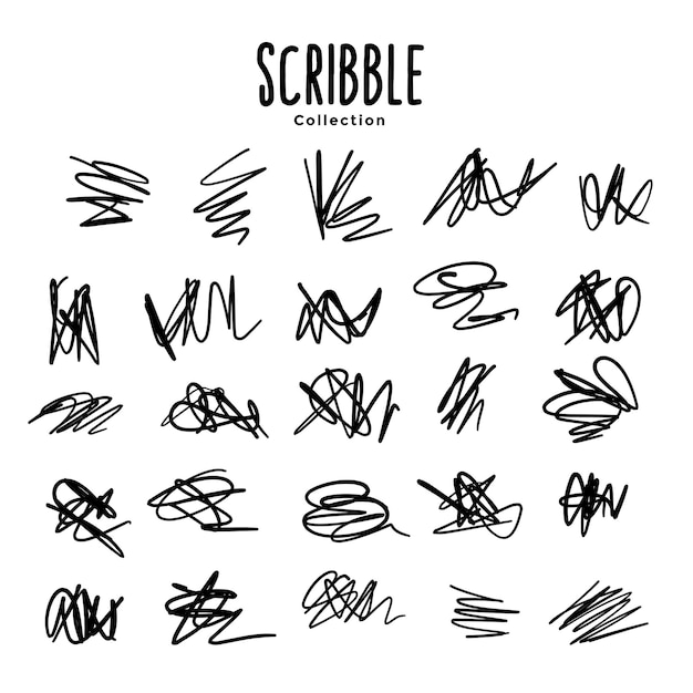 Free Vector abstract set of scribble doodles