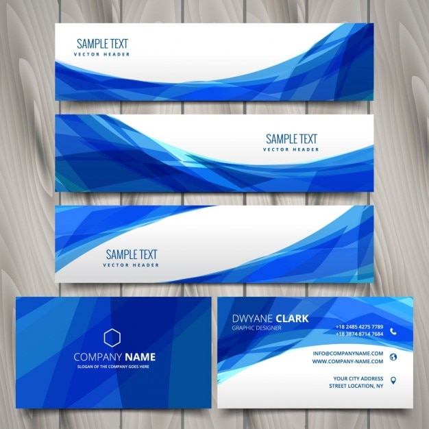 Free Vector abstract set of web banners and business cards