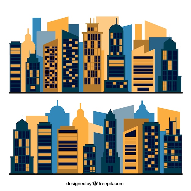 Free vector abstract skyscrapers
