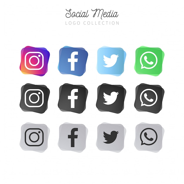 Free Vector abstract social media collection