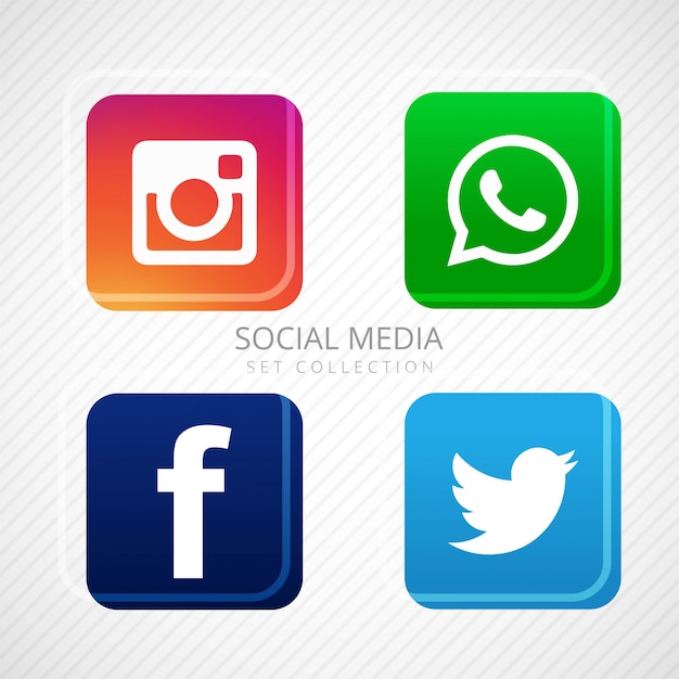 Free Vector abstract social media icons set design