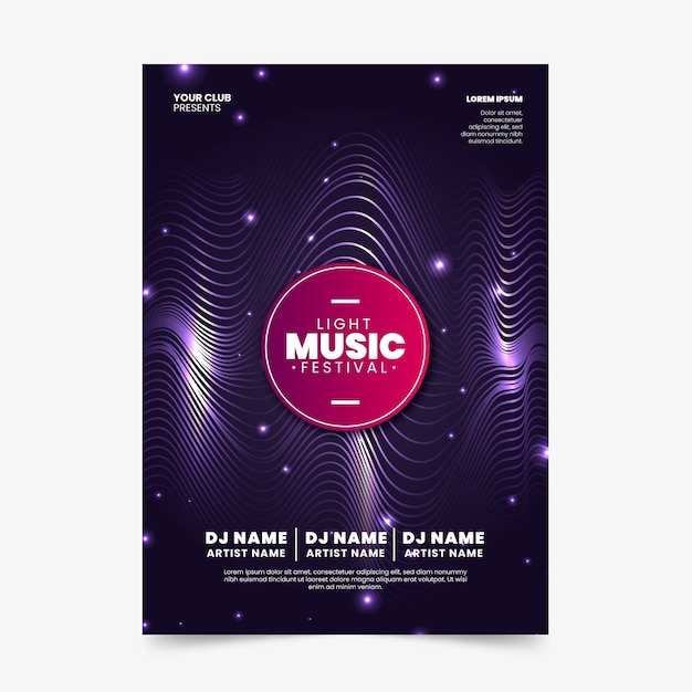 Free Vector abstract soundwaves music poster