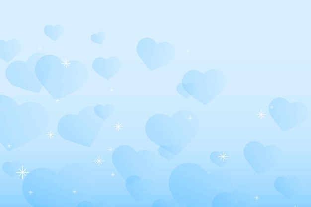 Free Vector abstract sparkle blue hearts background