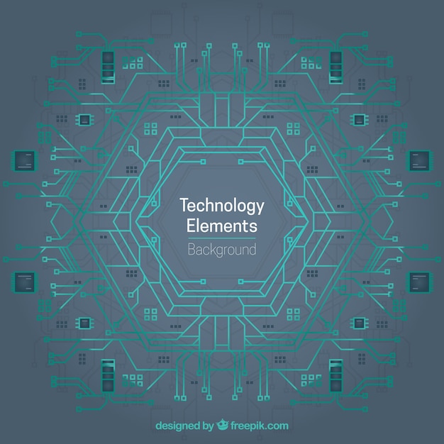 무료 Vector 추상적 인 기술 요소 배경