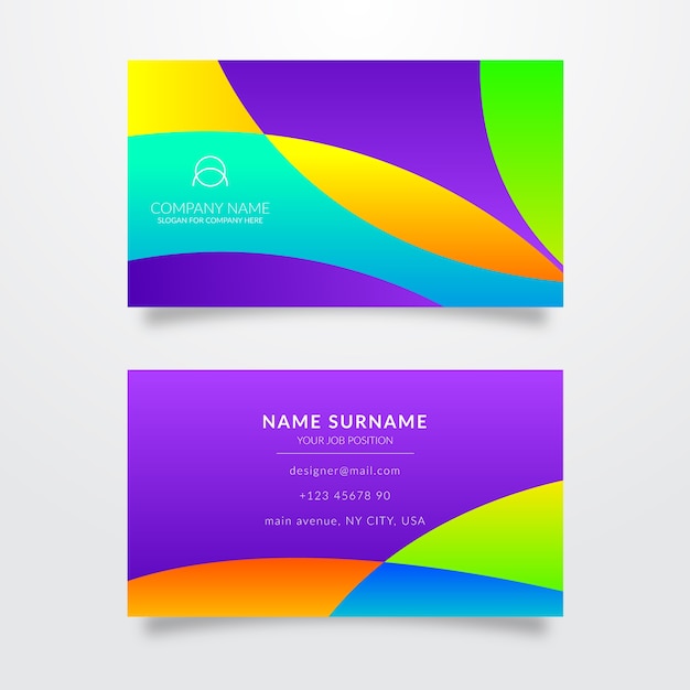 Free Vector abstract template with waves for business card