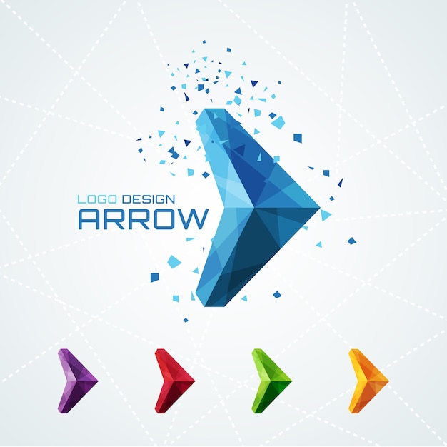 Free Vector abstract triangular arrow logo or sign or symbol. vector illustration