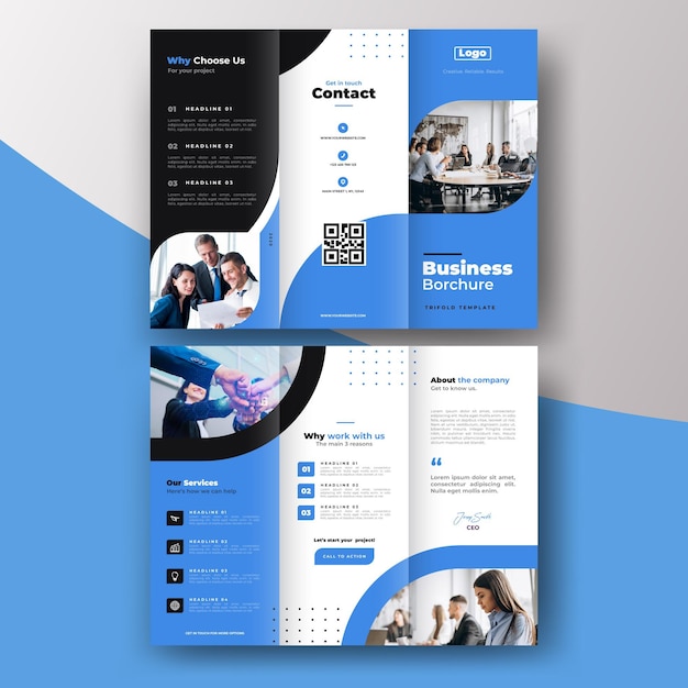 Abstract trifold brochure template  concept